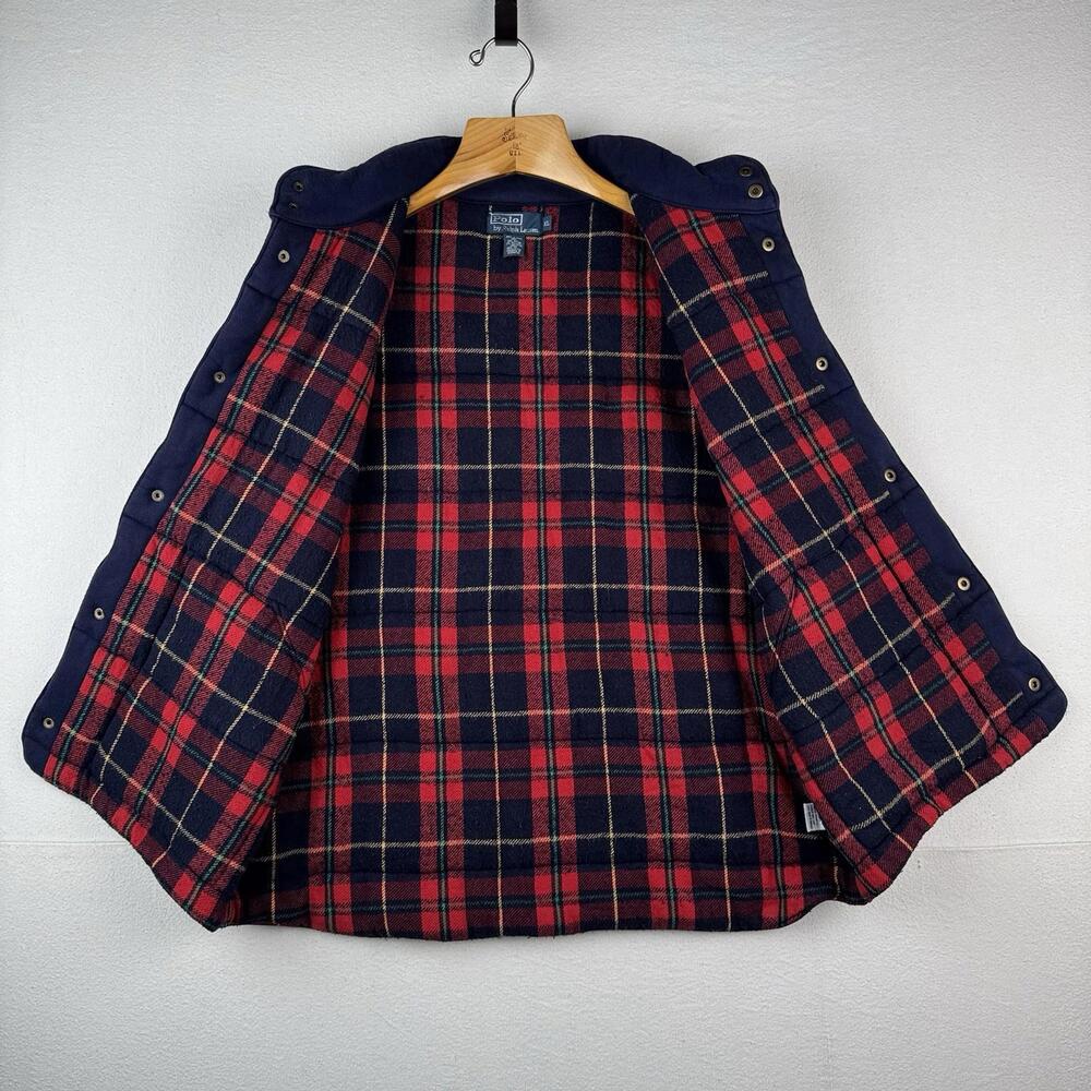 90’s Vintage Polo Ralph Lauren Mens XL Cotton Puffer Vest Jacket Navy Blue *Read - Picture 2 of 9